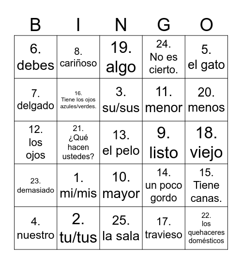 Capítulo 6 Bingo Card