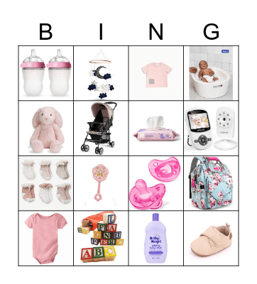 Kayley's Baby Shower Bingo Card