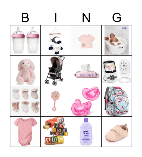 Kayley's Baby Shower Bingo Card