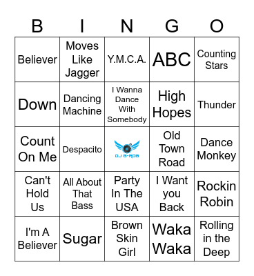 Kid's Songs Bingo Card