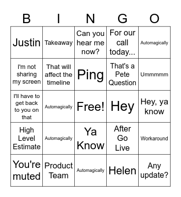 Majesco Call Bingo Card