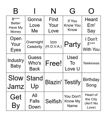 Producer: Kanye Bingo Card