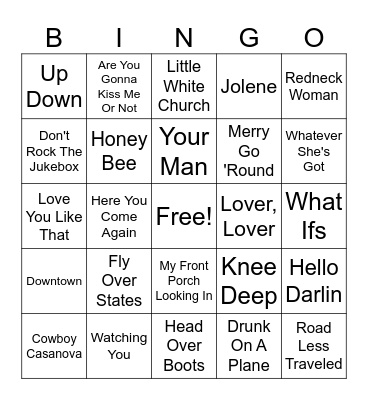 Country Bingo Card
