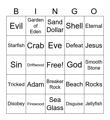 Breaker Rock Beach Bingo Card