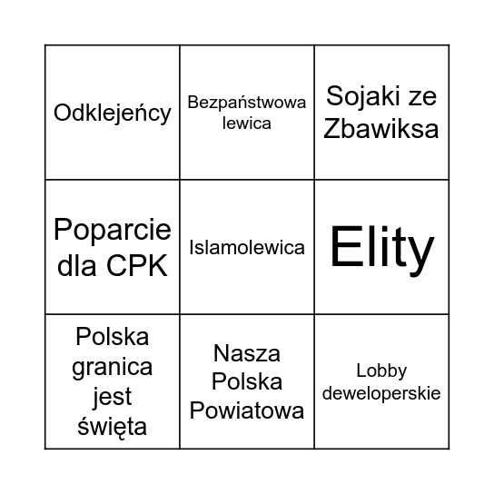 Boch & Spaliński Bingo Card