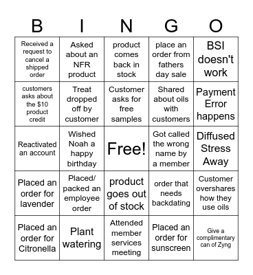 June Bingo Week 1 Bingo Card
