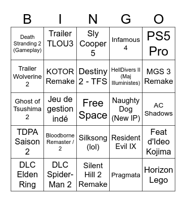 States of Play Bingo Card