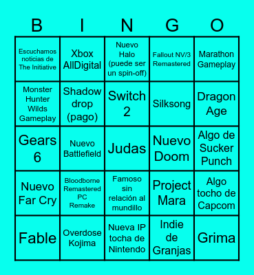 E3n't 2024 Bingo Card