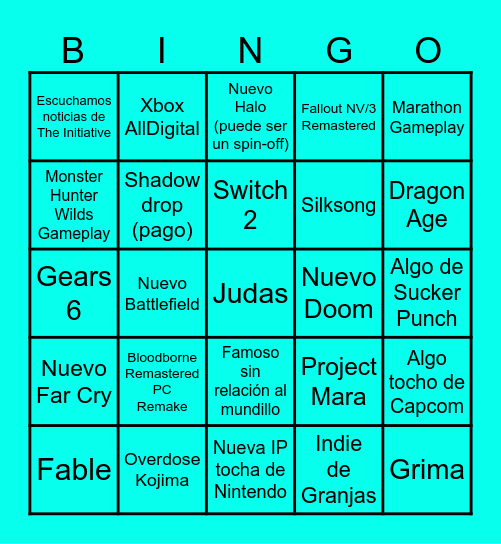 E3n't 2024 Bingo Card