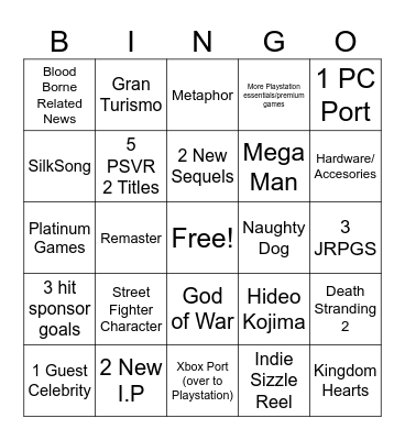 State Of Play May 2024 Bingo Card