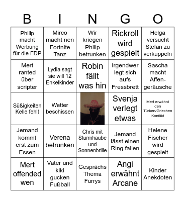 Wedding Bullshit Bingo Card