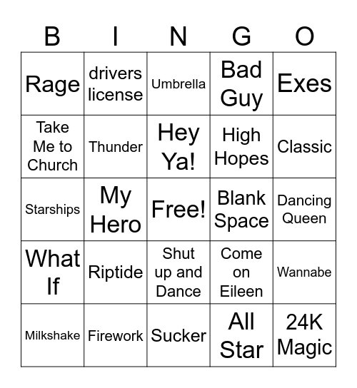 Celebration Choir Trip 2024 Bingo Card