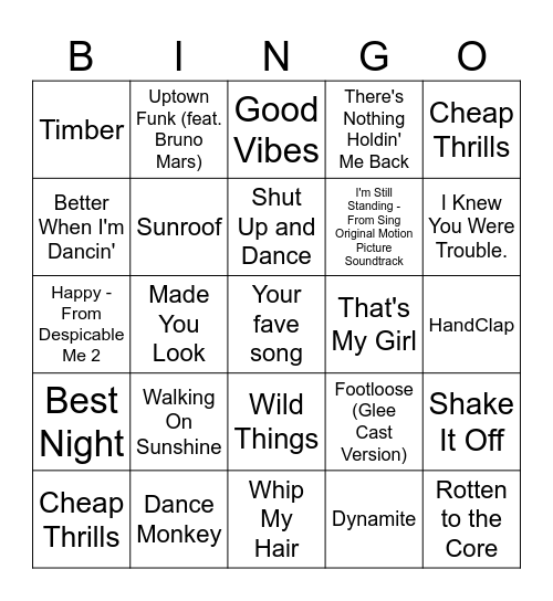 G's birthday bingo Card