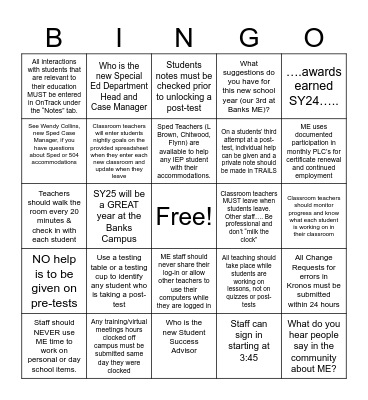 Back-to-School Bingo Card