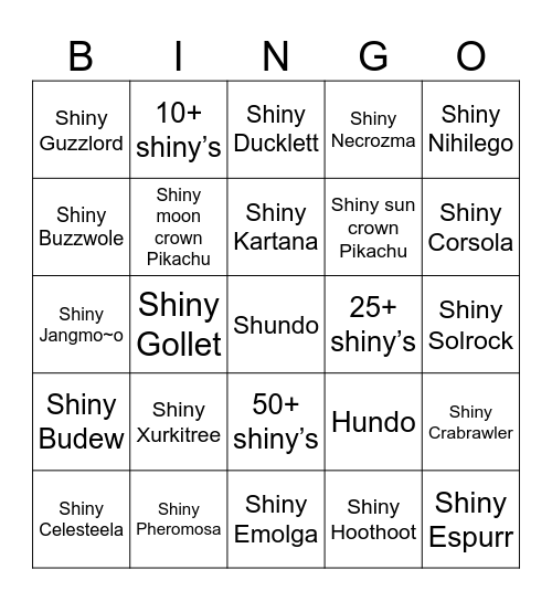 Pokemon Go fest 2024 Bingo Card