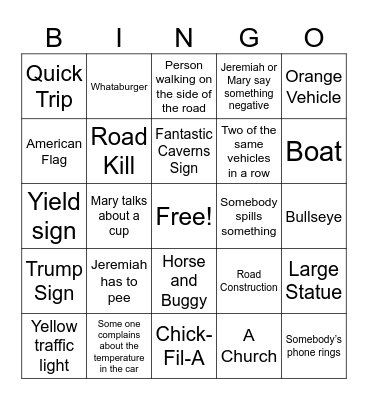 Dennis Bingo Card