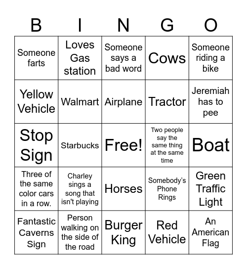 Taylyn Bingo Card