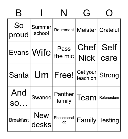 EOY BINGO Card