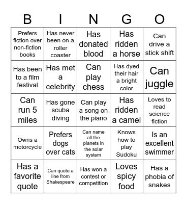 Bingo - Colleagues' Edition Bingo Card