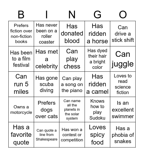 Bingo - Colleagues' Edition Bingo Card