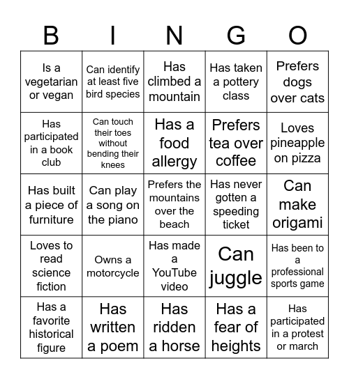 Bingo - Colleagues' Edition Bingo Card