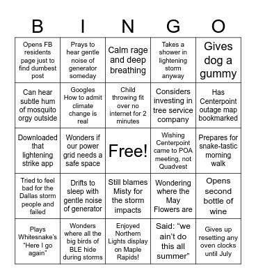 One More Time for May Bingo Card