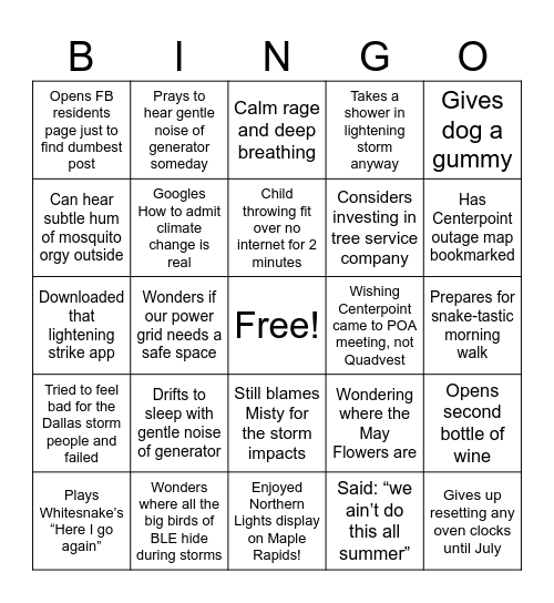 One More Time for May Bingo Card