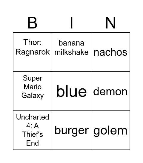 infinte craft Bingo Card