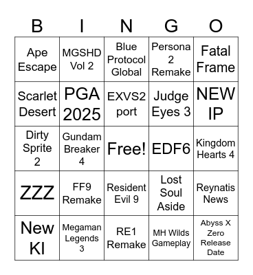 Summer Games Fes Bingo Card