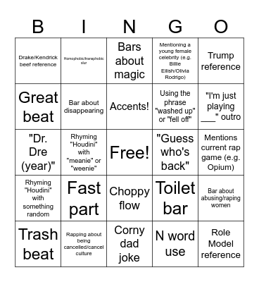 HOUDINI BINGO! Bingo Card