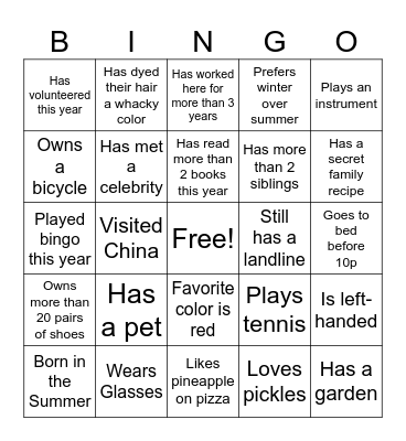 PR Team - May Friday FunDay Bingo Card