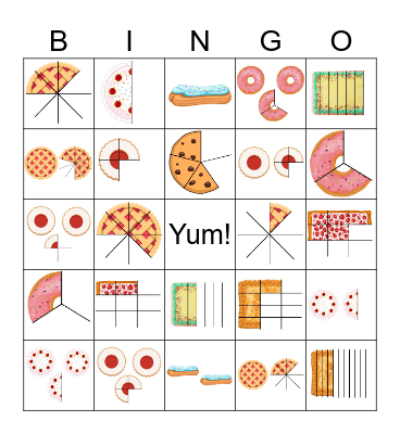 Feastable Fractions Bingo Card