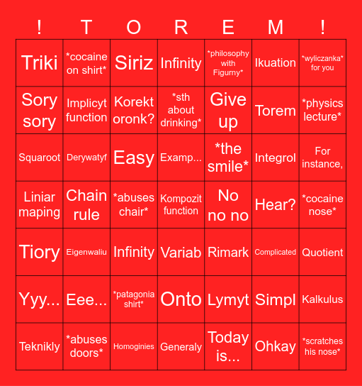 Calculus bingo ultimate Bingo Card