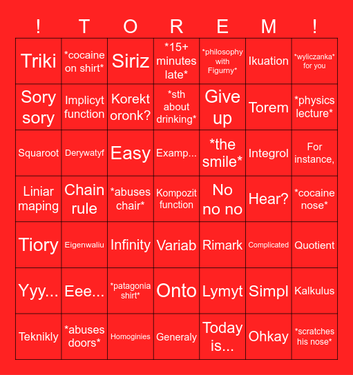 Calculus bingo ultimate Bingo Card