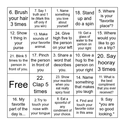 Positive Self-Talk BINGO! Bingo Card