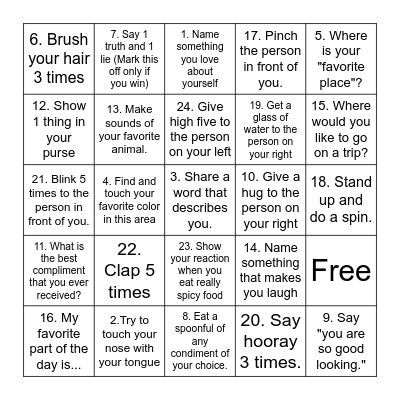 Positive Self-Talk BINGO! Bingo Card