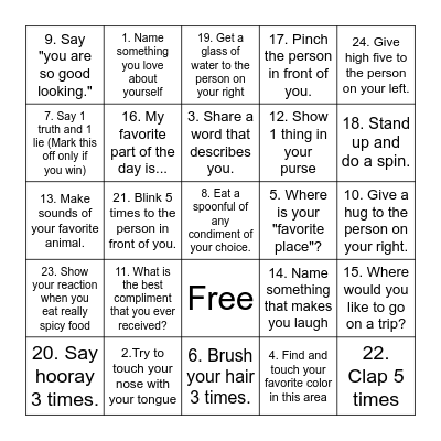Positive Self-Talk BINGO! Bingo Card