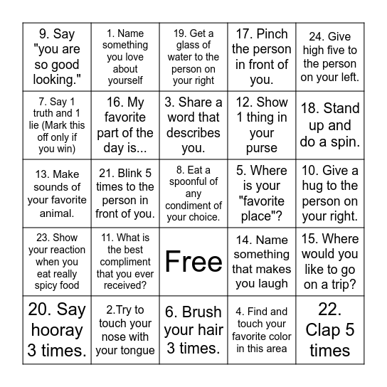 Positive Self-Talk BINGO! Bingo Card