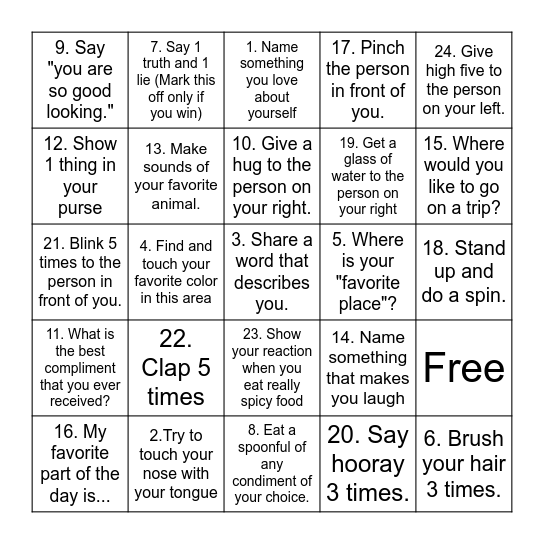 Positive Self-Talk BINGO! Bingo Card