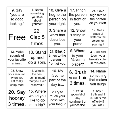 Positive Self-Talk BINGO! Bingo Card