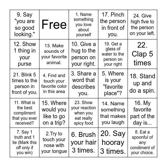 Positive Self-Talk BINGO! Bingo Card