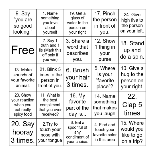 Positive Self-Talk BINGO! Bingo Card