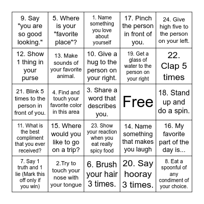Positive Self-Talk BINGO! Bingo Card