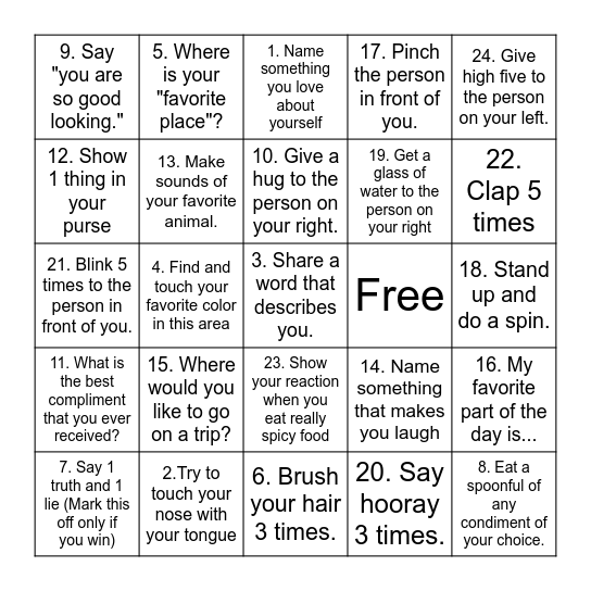 Positive Self-Talk BINGO! Bingo Card