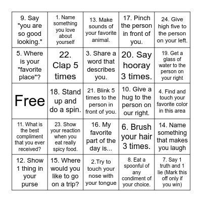 Positive Self-Talk BINGO! Bingo Card