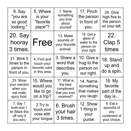 Positive Self-Talk BINGO! Bingo Card