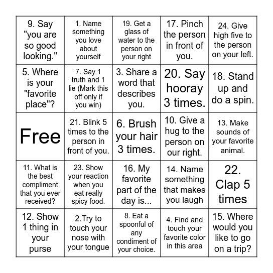 Positive Self-Talk BINGO! Bingo Card