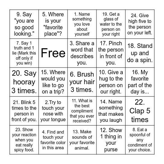 Positive Self-Talk BINGO! Bingo Card