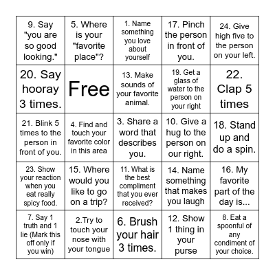 Positive Self-Talk BINGO! Bingo Card
