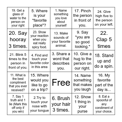 Positive Self-Talk BINGO! Bingo Card